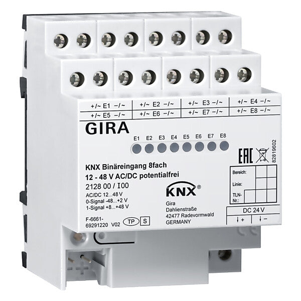 Gira Binäreingang 8f. KNX 12-8V AC/DC 212800